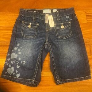 Old Navy Dark Blue Heart Pattern Kids Shorts